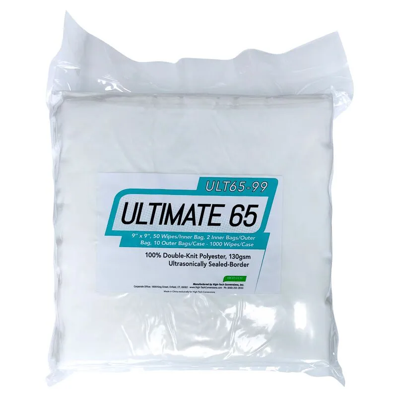 ULTIMATE 65™ Double-Knit Polyester Cleanroom Wipes, Ultrasonically Sealed-Border - Image 2