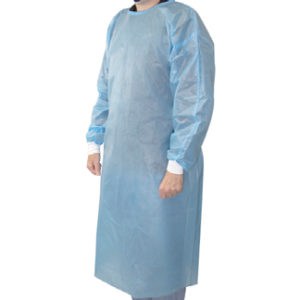 Level 2 Isolation Gown, Laminated Spunbonded Polypropylene, Blue