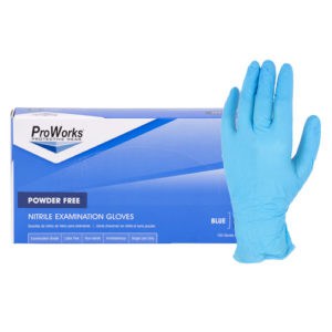 ProWorks® Blue Nitrile 4 Mil Exam Gloves, Powder-Free (GL-N135F)