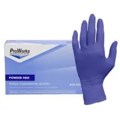 ProWorks® Blue-Violet Nitrile Exam Gloves, Powder-Free, 3 mil (HOS-GL-N125F)