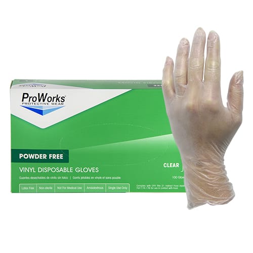 ProWorks® Clear Vinyl Gloves, 3 mil (HOS-GL-V103)