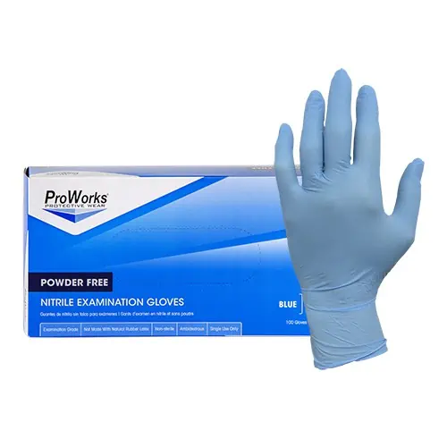 ProWorks® Blue Nitrile Powder-Free Exam Gloves, 5 mil (HOS-GL-N106F)