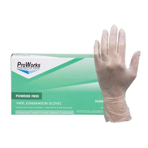 ProWorks® Vinyl Exam Grade Powder Free Gloves (GL-V104F)