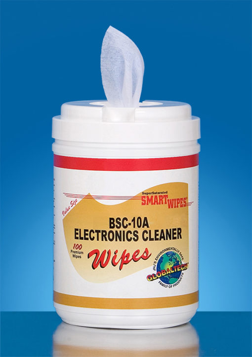 GlobalTech® BSC-10A Electronics Cleaner Wipes, Polyester, 6" x 9"